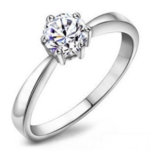 极致奢华婚戒女戒指环韩版韩国欧美饰品批发天然水晶情侣银饰