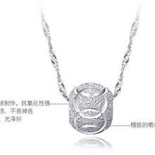 8mm转运珠项链镀白金韩版韩国欧美饰品批发复古银饰挂坠项饰