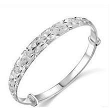 推拉活口车花满天星手镯手环白铜镀银镀白金饰品批发首饰银饰