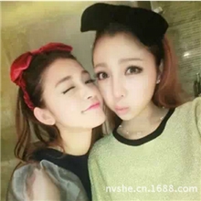 vivi12月lena同款甜美复古韩国进口丝绒超大蝴蝶结发带发箍A153