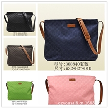 广州奢侈品包包现货批发尼龙男包酷奇308840蓝色斜挎包男士斜跨包