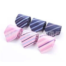 品牌商务外贸男士正装高级时尚韩版条纹涤纶丝领带嵊州厂家批发