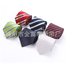 【特】品牌商务外贸男士正装嵊州提花条纹色织真丝领带厂家批发
