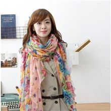 韩国秋冬女新款田园碎花巴厘纱防晒披肩批发厂家披肩直销