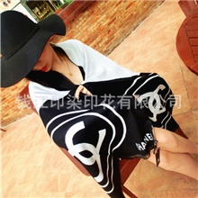 围巾批发小香家双C明星款冬季保暖装饰围巾羊毛拉绒围巾