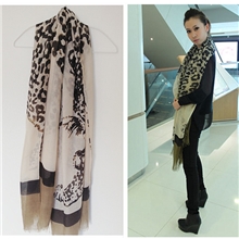 新款围巾女豹纹百搭围巾披肩棉麻超大围巾厂家直销批发