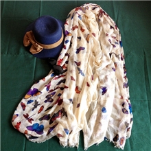 外贸原单围巾秋冬新款围巾披肩高品质柔软纯棉蝴蝶围巾批发直销
