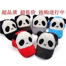 韩版卡通熊猫毛绒棒球帽潮情侣款超萌可爱帽成人款