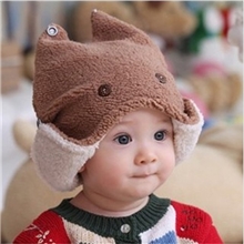 冬季帽子羊羔绒韩版婴儿帽子纽扣护耳宝宝帽子批发加厚棉帽