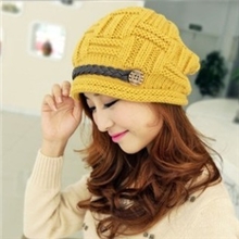 2013韩版冬款针织帽皮链帽时尚保暖成人女士帽女生时装帽子批发
