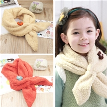 新品冬季保暖宝宝围巾儿童手工小花双层毛绒保暖围巾围脖MZ1035