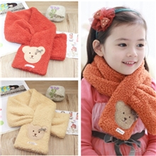 2013新品冬季保暖儿童围巾毛绒双层小熊宝宝围巾围巾厂家MZ1036