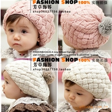 宝宝帽子批发儿童毛线帽子韩国儿童帽苹果蛋糕贝雷帽11808