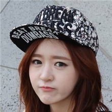 韩国进口代购李起光夏季嘻哈男女个性小碎花英文字母宽檐棒球帽子