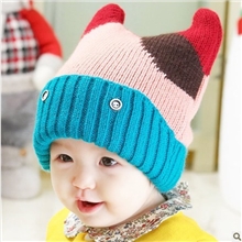 公主妈妈冬季新款童帽儿童毛线帽小牛造型帽保温帽韩版帽子90