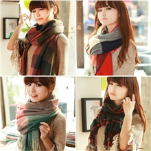 2013秋冬爆款保暖格子仿羊绒女士围巾披肩两用大尺寸围巾批发