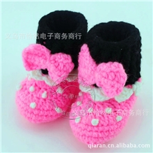 批发婴儿鞋婴儿学步鞋纯棉毛线手工婴儿鞋新款米奇造型手钩鞋童鞋