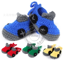 儿童手工钩鞋子新款婴儿学步鞋韩版糖果色单鞋卡通汽车造型手钩鞋