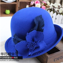 法单高品质新款羊毛呢礼帽毡帽盆帽优雅女士高端秋冬保暖帽子批发
