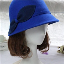 欧美原单100%羊毛毡帽礼帽盆帽子女撞色蝴蝶结渔夫羊毛呢礼帽批发