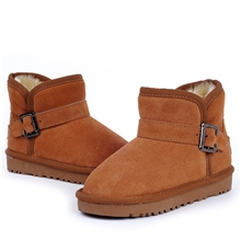 儿童雪地靴低筒短靴子棉鞋加绒毛保暖鞋男女儿童鞋圆头耐磨