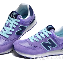 正品品牌女鞋批发韩国明星跑鞋N字鞋稀有紫色WL574RCB跑步鞋