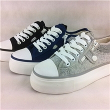 新款帆布鞋百搭纯色净面素版厚底女帆布鞋松糕鞋三次硫化鞋