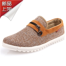 批发夏季透气男休闲鞋网布鞋男洞洞鞋鞋韩版潮流板鞋懒人鞋草编鞋