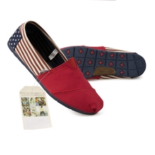 国旗款条纹帆布鞋汤姆斯百搭时尚潮流快乐玛丽帆布鞋女单鞋