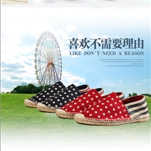 手工新款牛筋底乞丐麻底星星快乐玛丽潮流懒人鞋草绳编织鞋批发