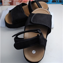 欧美外贸原单复古黑色帆布松糕鞋厚底高跟女鞋粗跟凉鞋工厂批发