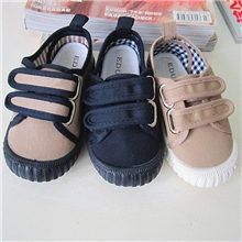 EDUBA外贸原单男女儿童帆布鞋魔术贴可调节宝宝布鞋工厂批发