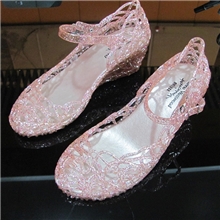 厂价直供热销鸟巢镂空女鞋凉鞋夏季坡跟闪亮水晶鞋雨鞋广场舞蹈