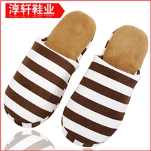淘宝爆款新款热销男女家居棉拖鞋横条多色韩国拖鞋批发厂家直销