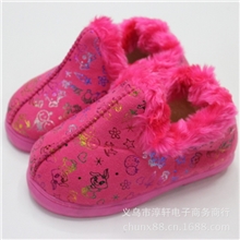 特价处理冬季儿童棉鞋大童款多色卡通保暖鞋加厚内绒现货批发
