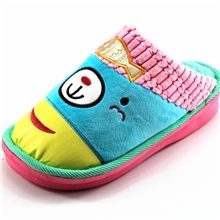 冬季棉拖鞋义批鞋业新款糖果色拼接刺绣PU皮皇冠居家情侣拖鞋保暖