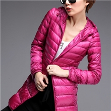 新款2012中长款连帽女式超轻薄款优衣库羽绒服羽绒衣1351