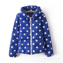 北京青年姚笛同款羽绒服纯色波点泡泡领圆点女士潮流时装外套女式