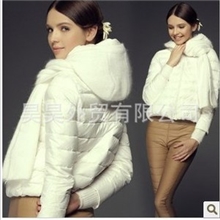 批发MAX羽绒服欧洲站女装90%羽绒服可拆卸马海毛针织围巾