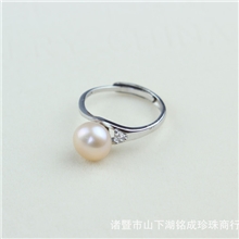 珍珠戒指批发天然珍珠指环开口可调混批时尚