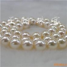 7.5-8AAA淡黄色海水珍珠项链海水南珠项链珍珠链珍珠批发