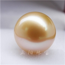 13.7mm南洋珠金色南洋珠金色裸珠金色海水粒珠强光金珠