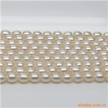 《精品》半成品5-6MM米形AA级天然淡水珍珠项链批发FX1-M05AAQ