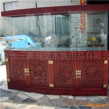 厂家批发各类实木雕花水族箱高品质鱼缸大小尺寸颜色也可定做