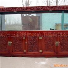 加工定做老榆木雕花水族箱、鱼缸采用多年老榆木精制而成