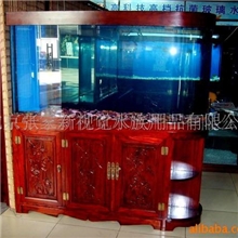 厂家直销仿古子弹头实木水族箱艺术免换水雕花鱼缸