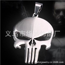 电影惩罚者骷髅男士项链不锈钢个性非主流潮人面具吊坠钛钢饰品