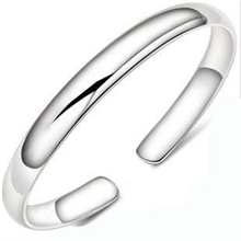 淘宝必备925纯银手镯批发镀千足银手镯999光面开口手镯