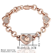 华利自主品牌真空电镀高品质精美莱茵石双心形手链