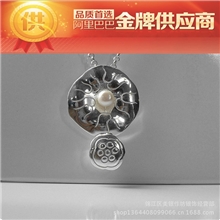 手工银饰品厂家925纯银首饰批发民族风项饰荷田喜事清新吊坠